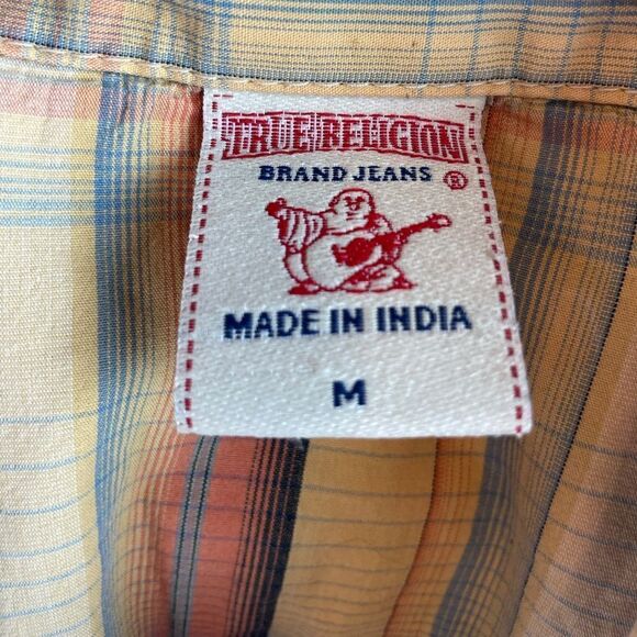 True Religion plaid Snap Down Shirt Size M EUC - Picture 9 of 9